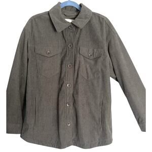 Anthropologie Top Womens L Gray Corduroy Long Sleeve Button Up Avec Les Filles